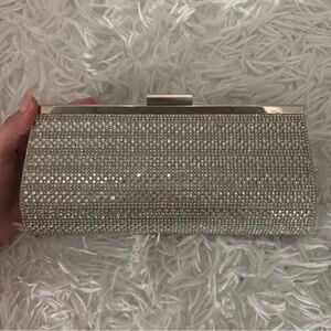 Rhinestone Silver Clutch Bag